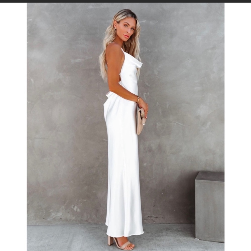 Satin Crowl Maxi Dress